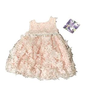 Blueberi Boulevard Pink Floral Lace Dress 18 month